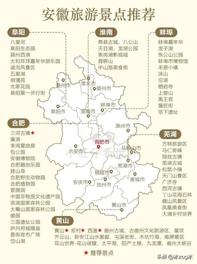 安徽旅游地图-安徽旅游景点推荐大全